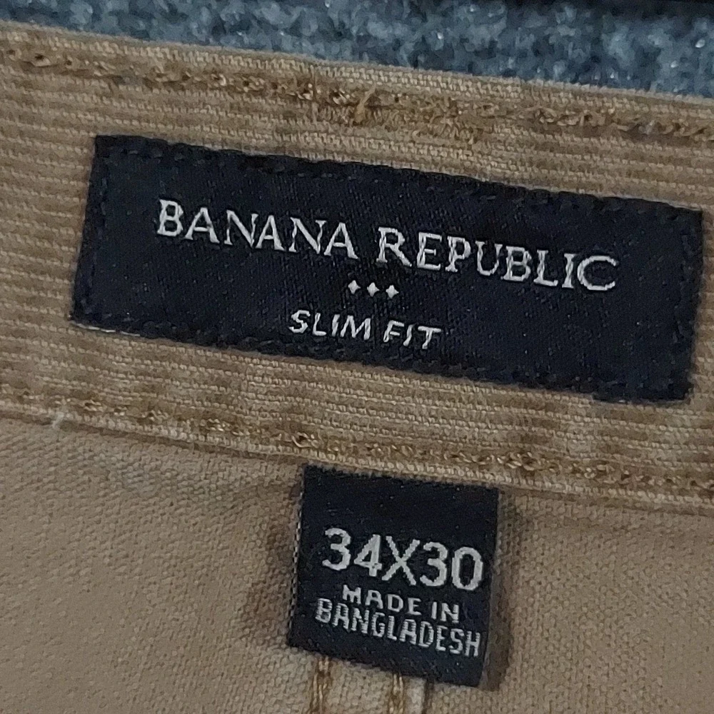 Banana Republic Corduroy Pants Mens 34x30 Dark Tundra Brown Slim Fit 559275-01